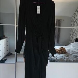 Elegant Black Wrap Dress